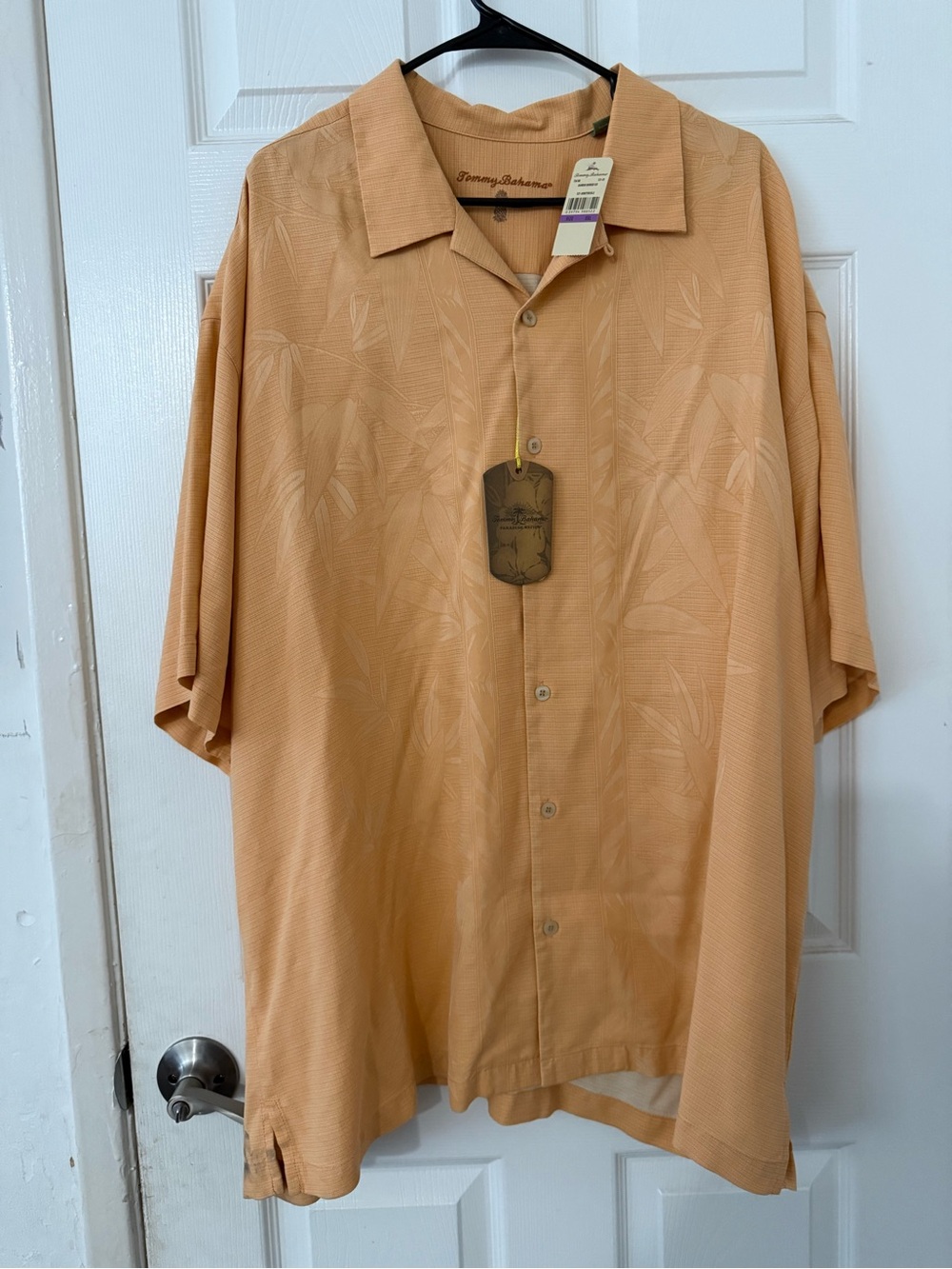 Tommy Bahama Men's Short-Sleeve Camp Shirt - Peach/Tan